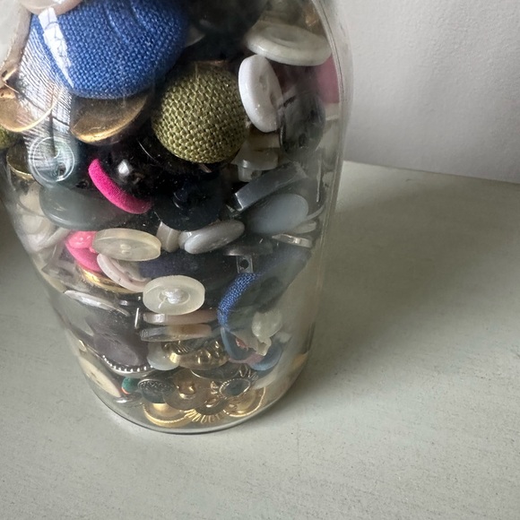 Antique buttons in pine mason jar - Picture 6 of 10